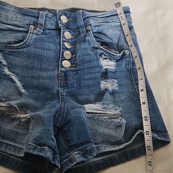 Denim Distressed Women's Shorts - Picture 4 of 16